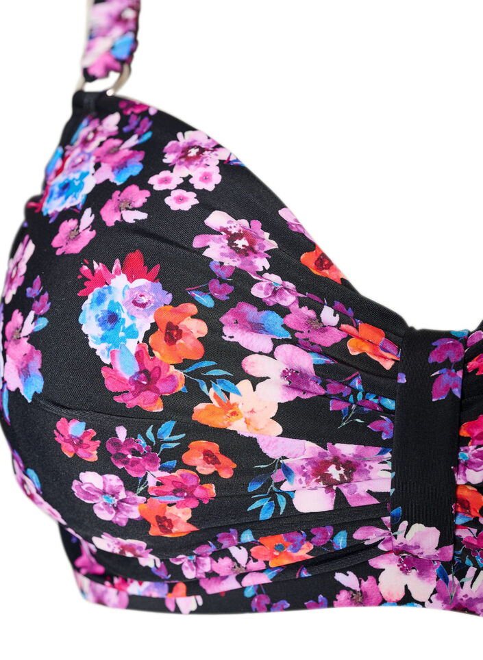 Haut de bikini avec armatures et imprim&eacute;, Violet, Packshot image number 2