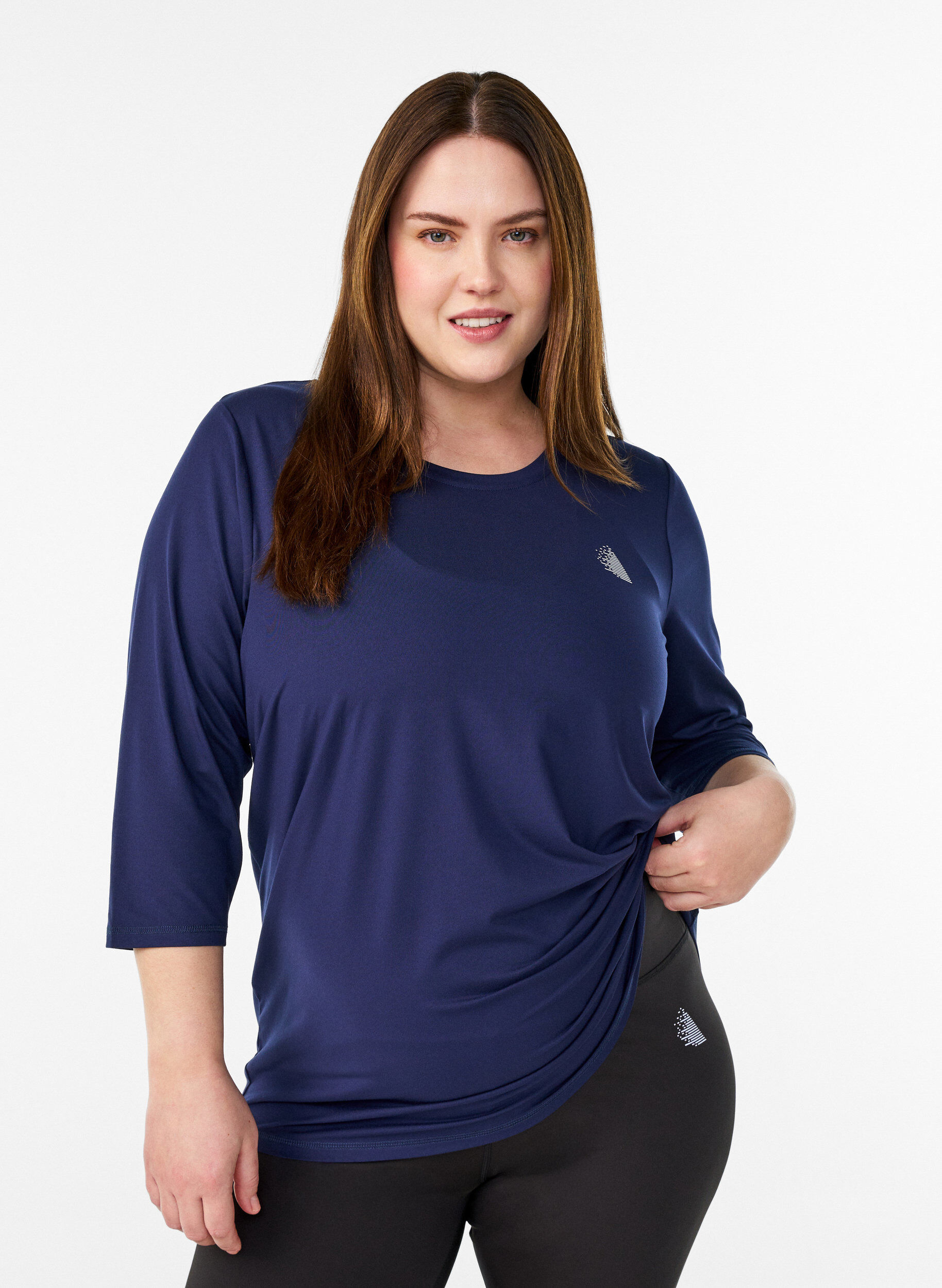 Sporttop met 3/4 mouwen, Blauw, Model