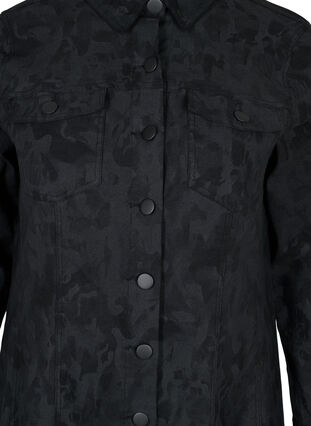 Robe imprimée avec col et boutons, Black, Packshot image number 2