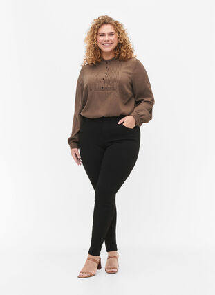 Stay black Amy jeans met hoge taille, Black, Model image number 0