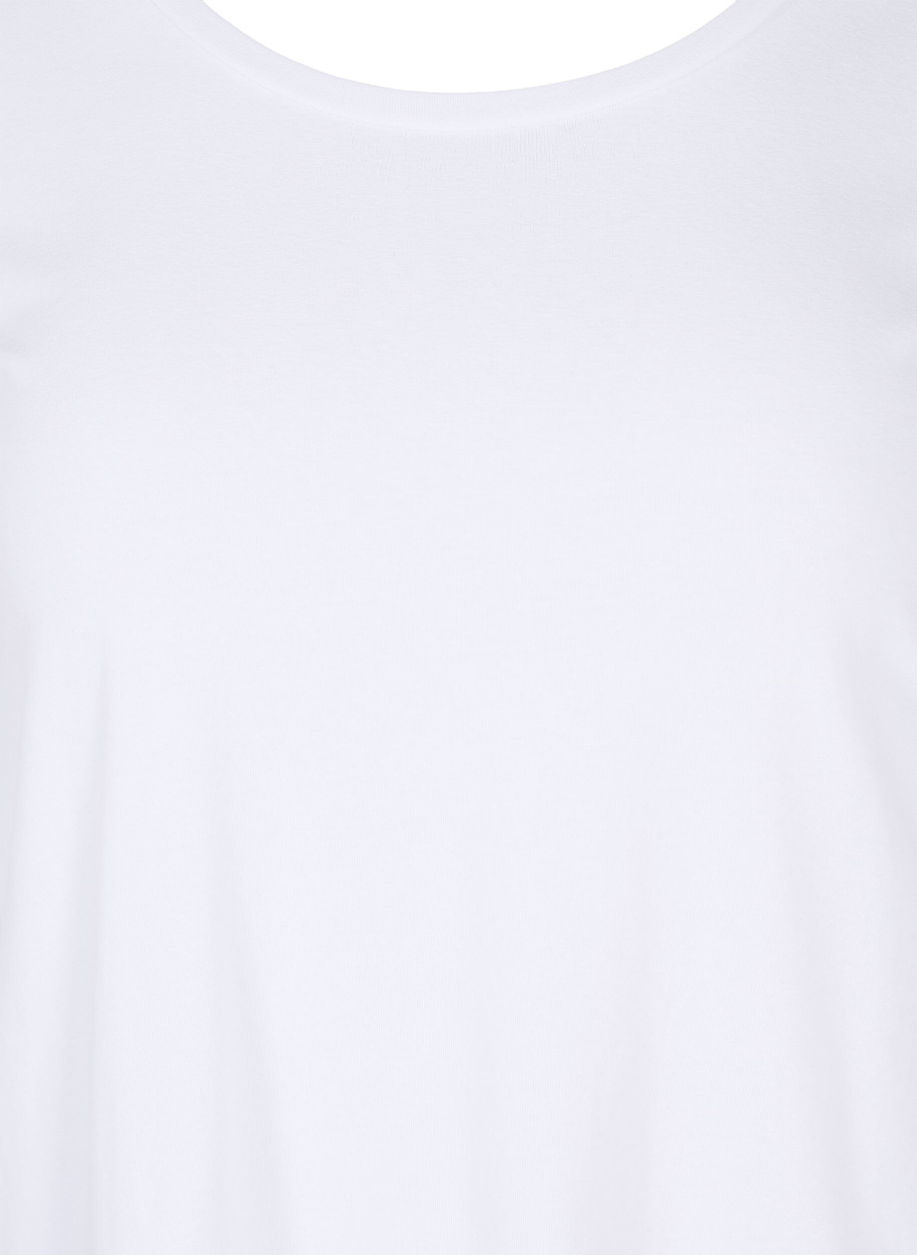 ZizziBasic t-shirt met driekwartsmouwen, Bright White, Packshot image number 2