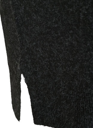 Gebreide jurk met split in de mouwen, Dark Grey Melange, Packshot image number 4
