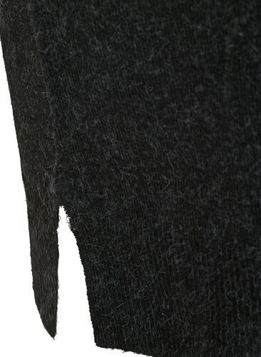 Robe en tricot avec fente aux manches, Dark Grey Melange, Packshot image number 4