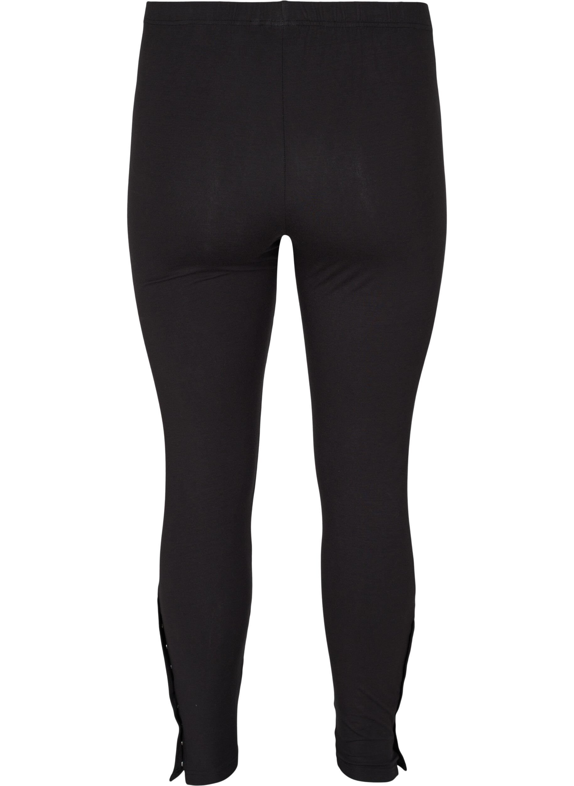ZizziViscose legging met drukknopen, Zwart, Packshot image number 1