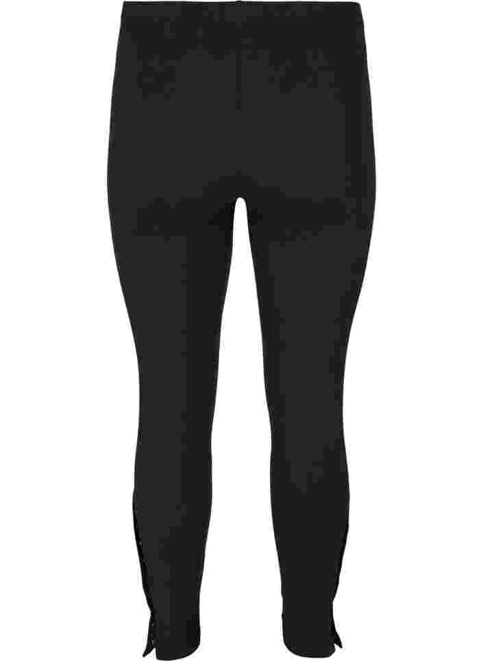 Viscose legging met drukknopen, Black, Packshot image number 1