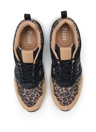 Sneakers met Luipaardprint  en brede pasvorm, Leopard Print, Packshot image number 2