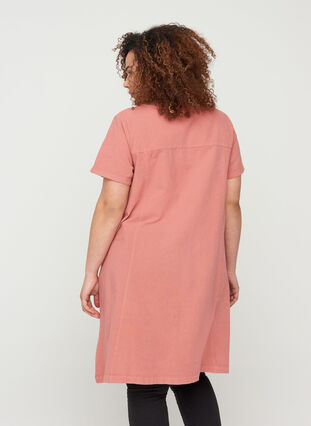 Robe à manches courtes en coton, Canyon Rose , Model image number 1