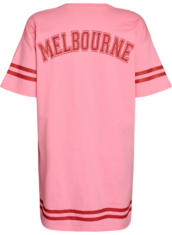 Kort T-shirtjurkje met sportieve details, Roze, Packshot image number 1