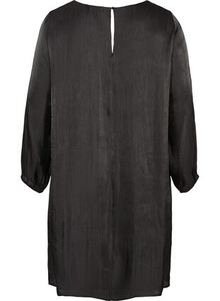 Robe brillante à manches longues bouffantes, Black, Packshot image number 1