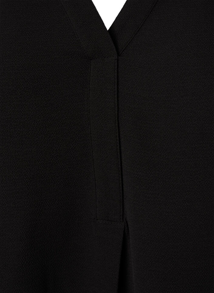 Effen blouse met v-hals, Black, Packshot image number 2