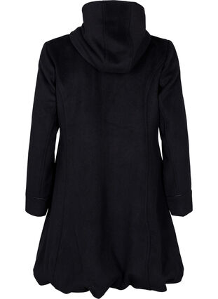 Veste en laine avec capuche, Black Solid, Packshot image number 1