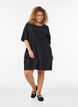Robe en coton avec manches courtes et poches, Noir, Model image number 1
