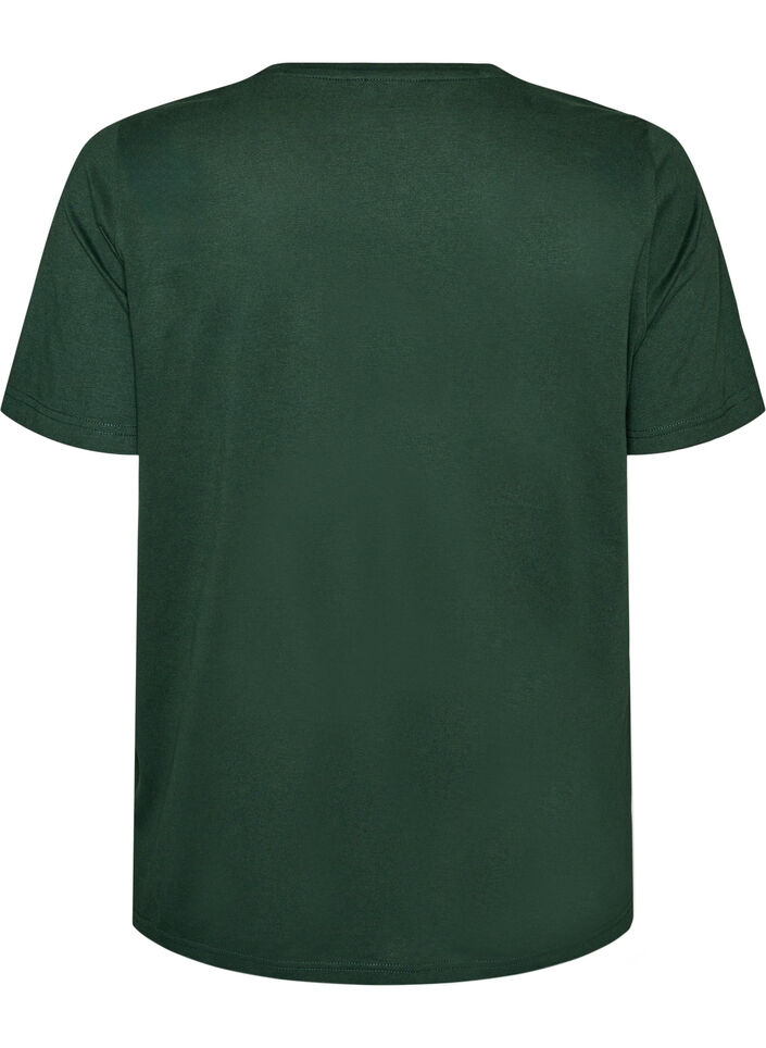 T-shirt met motief, Groen, Packshot image number 1