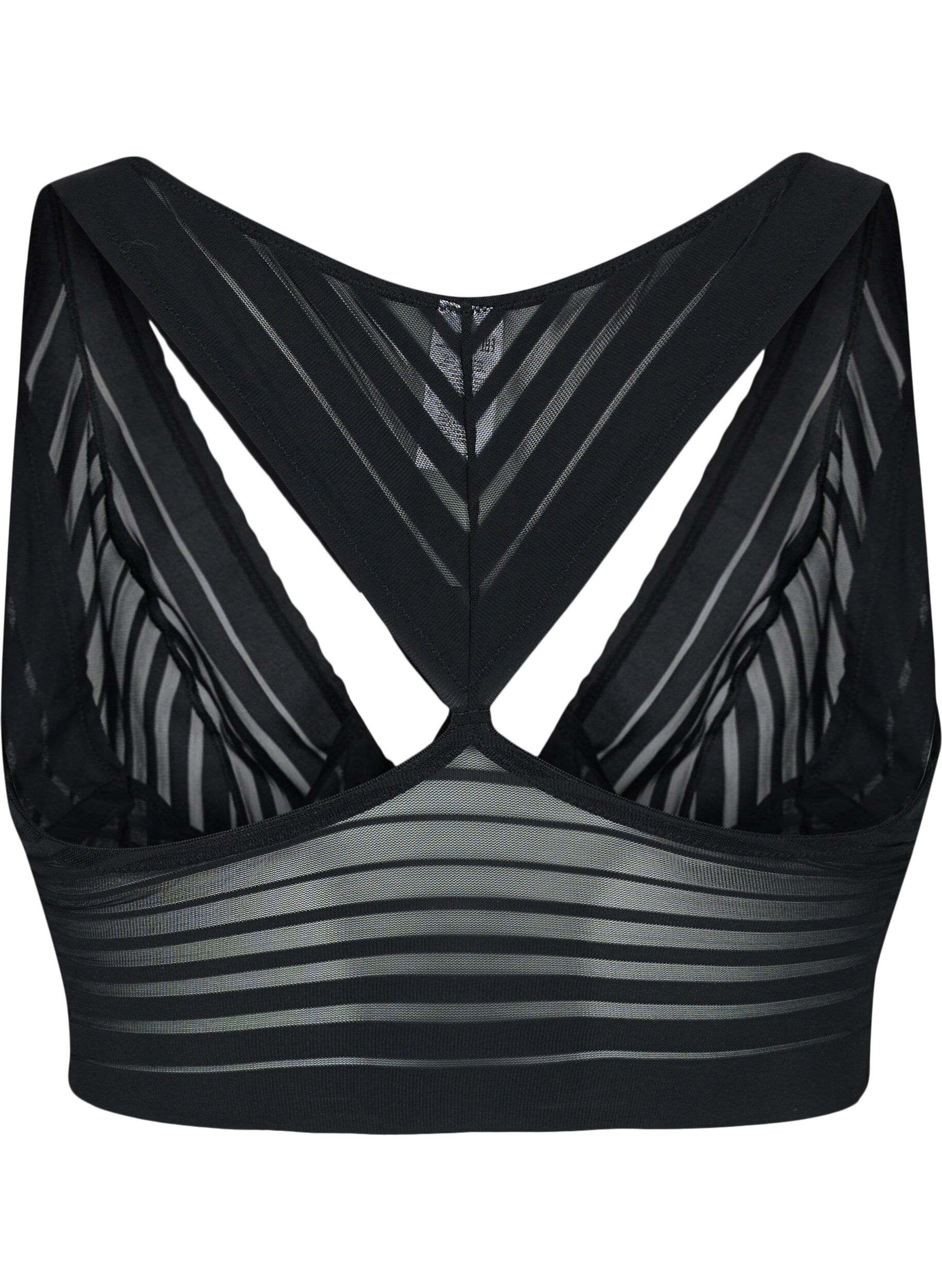 ZizziBh in gestreept mesh, Black, Packshot image number 1