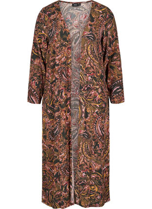 Kimono long en viscose imprimé, Paisley AOP, Packshot image number 0
