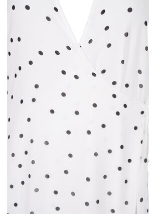Robe midi à pois avec effet cache-cœur, Bright White w. Dots, Packshot image number 2