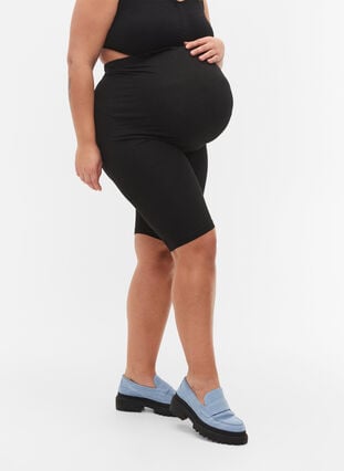 Short de maternité moulant en coton, Black, Model image number 2