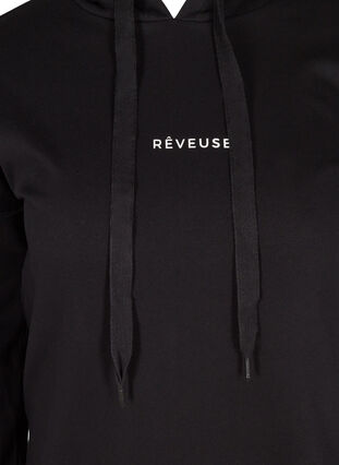 Robe pull avec capuche et poche, Black, Packshot image number 2