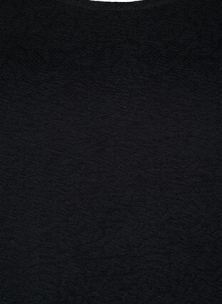 Blouse met lange mouwen en textuur, Black, Packshot image number 2