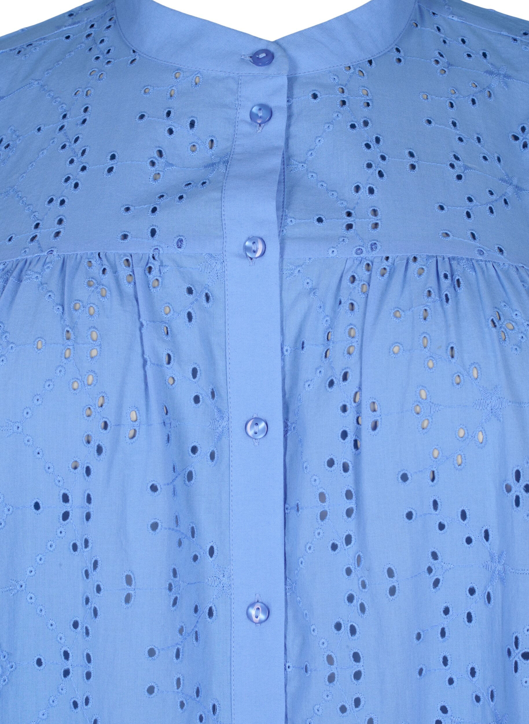 ZizziOverhemdjurk van katoen met broderie anglaise, Marina, Packshot image number 2