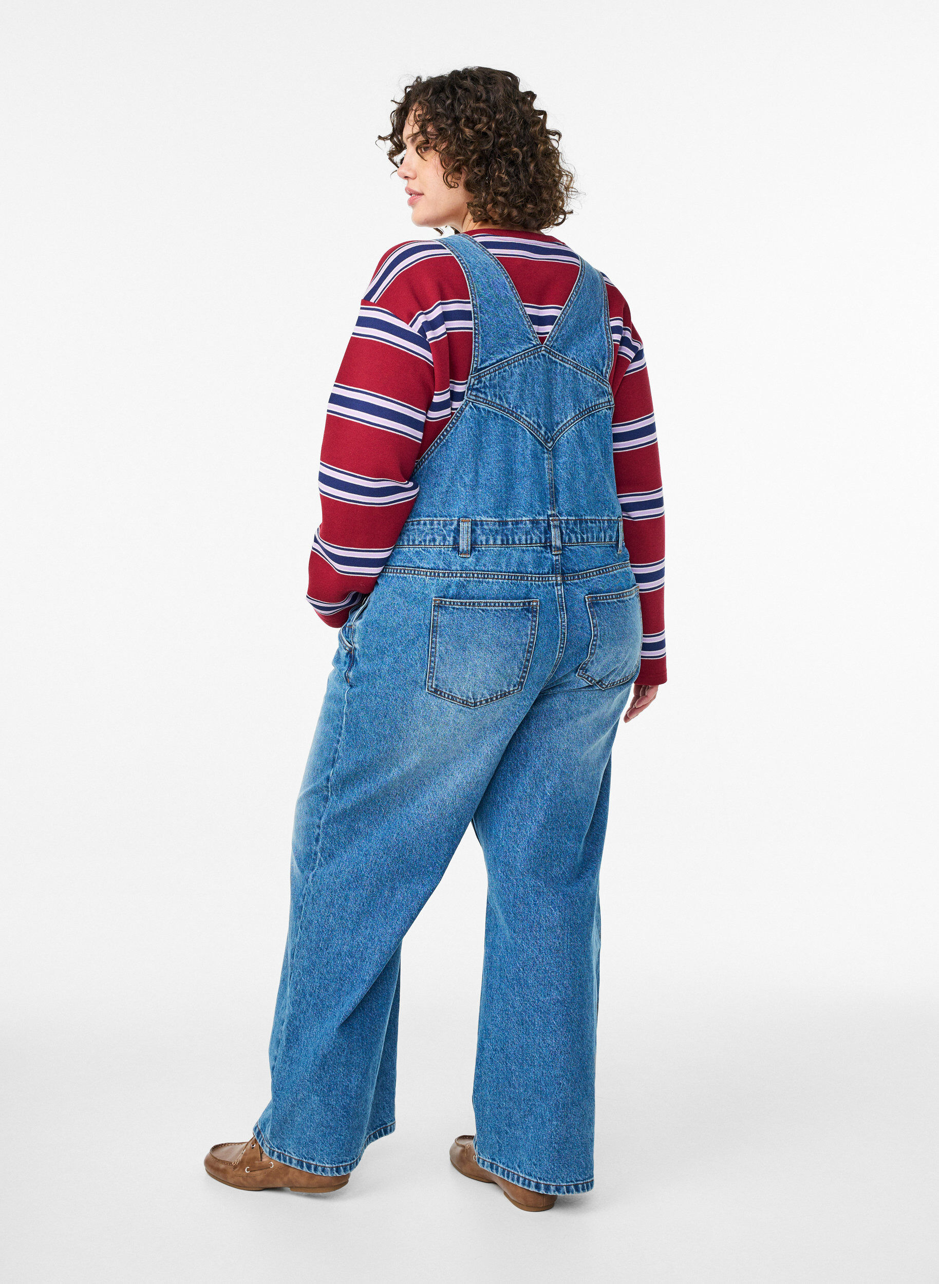 ZizziDenim overall met wijde pijpen, Blauw, Model image number 1