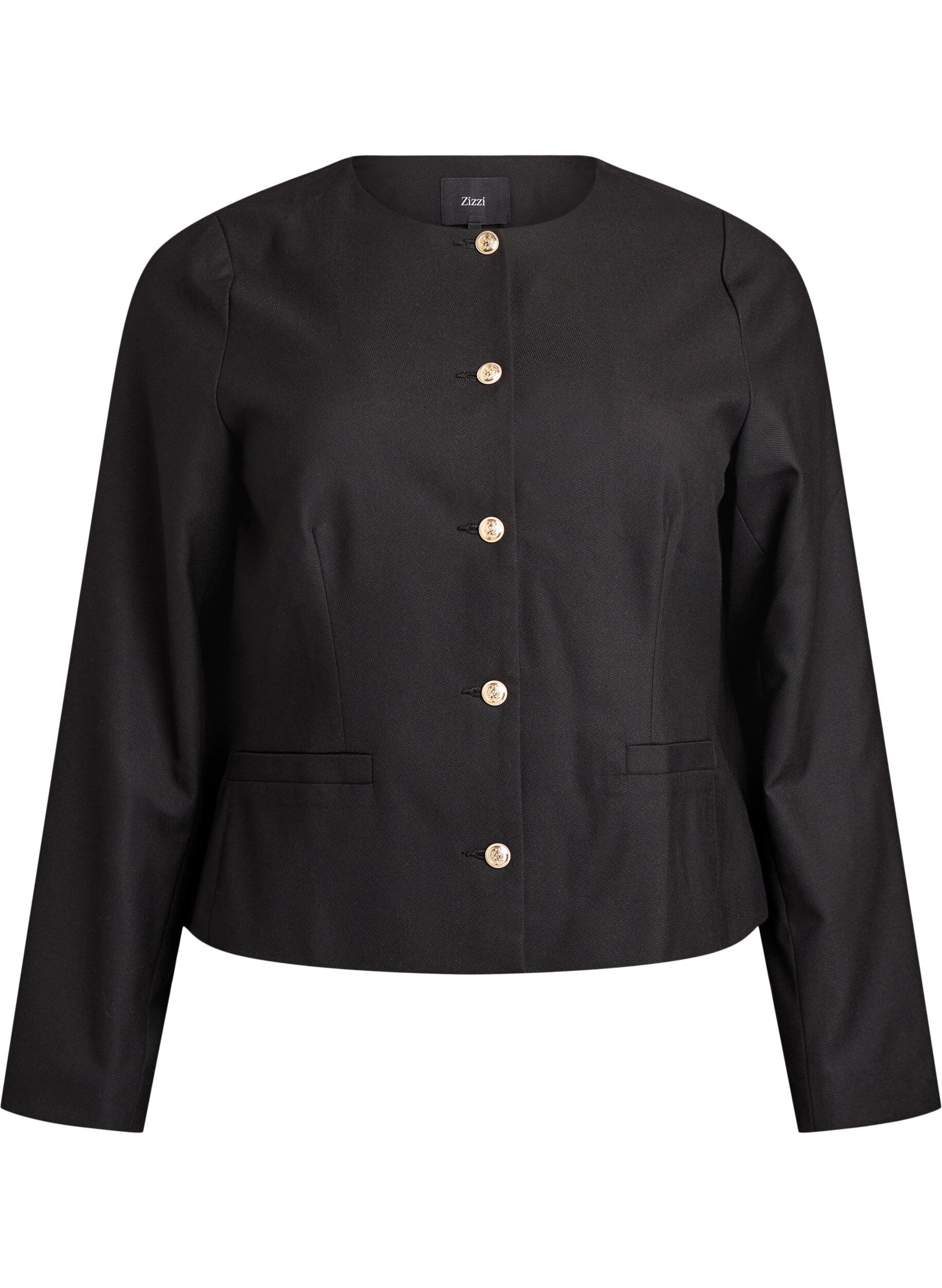 Korte jas met goudkleurige knopen