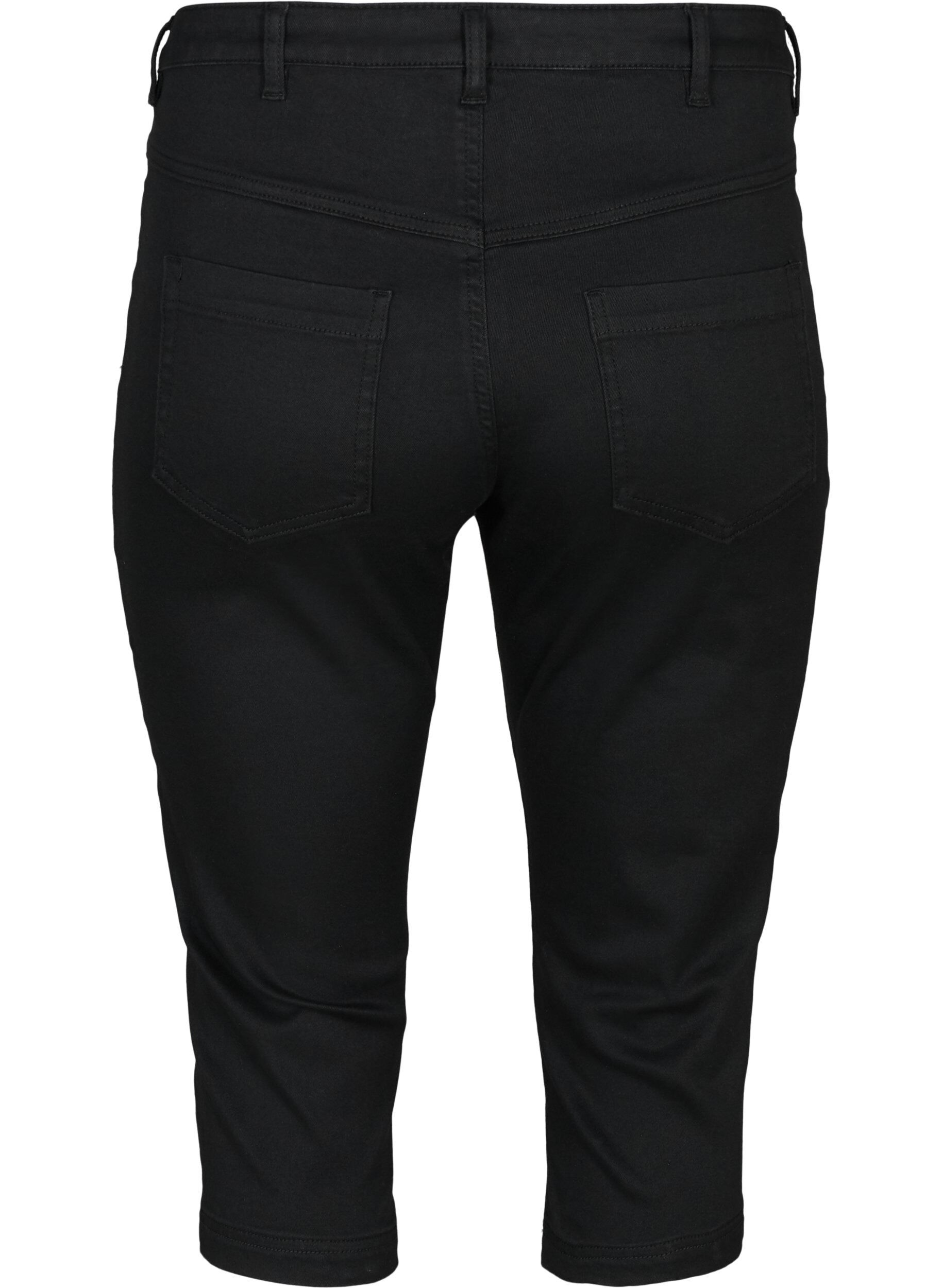 ZizziAmy capri jeans met hoge taille en super strakke pasvorm, Zwart, Packshot image number 1