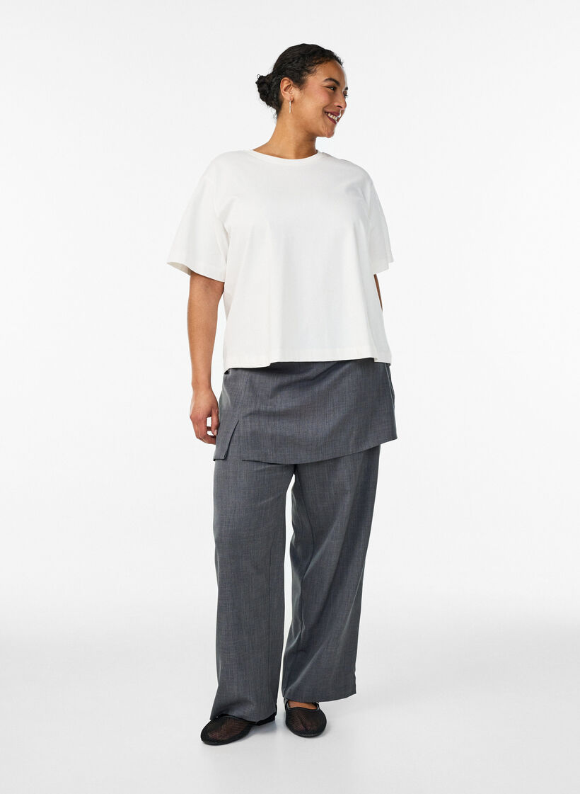 Straight-fit broek met rok, Grijs, Model image number 0
