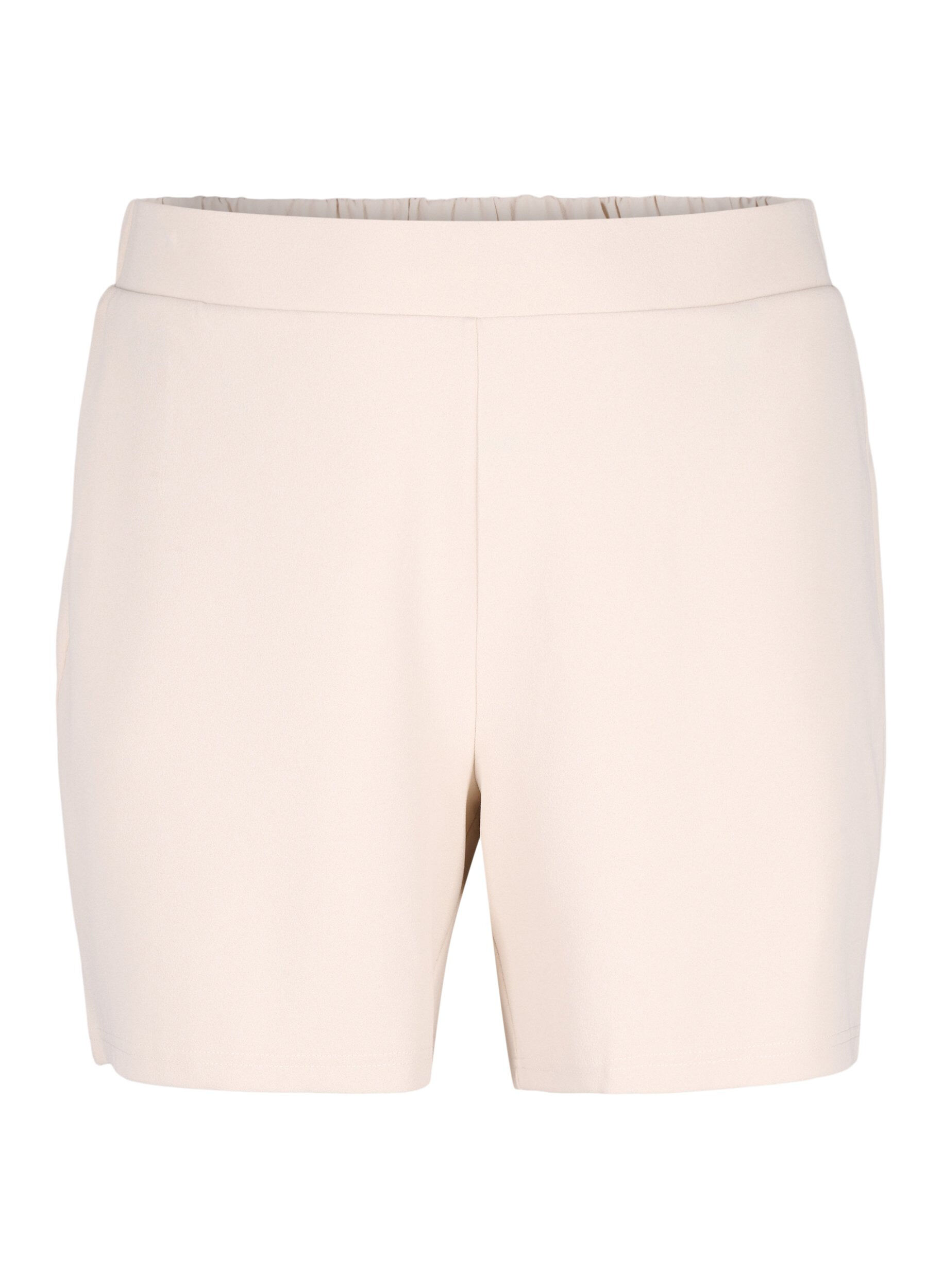 ZizziKorte broek met losse pasvorm en zakken, Beige, Packshot image number 0