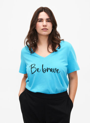 Katoenen T-shirt met korte mouwen, Blue Atoll W. Be, Model image number 0