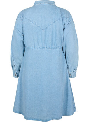 Denim jurk met knopen en lange mouwen, Light blue denim, Packshot image number 1