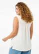Mouwloze top met kreukeffecten, Vanille, Model image number 2
