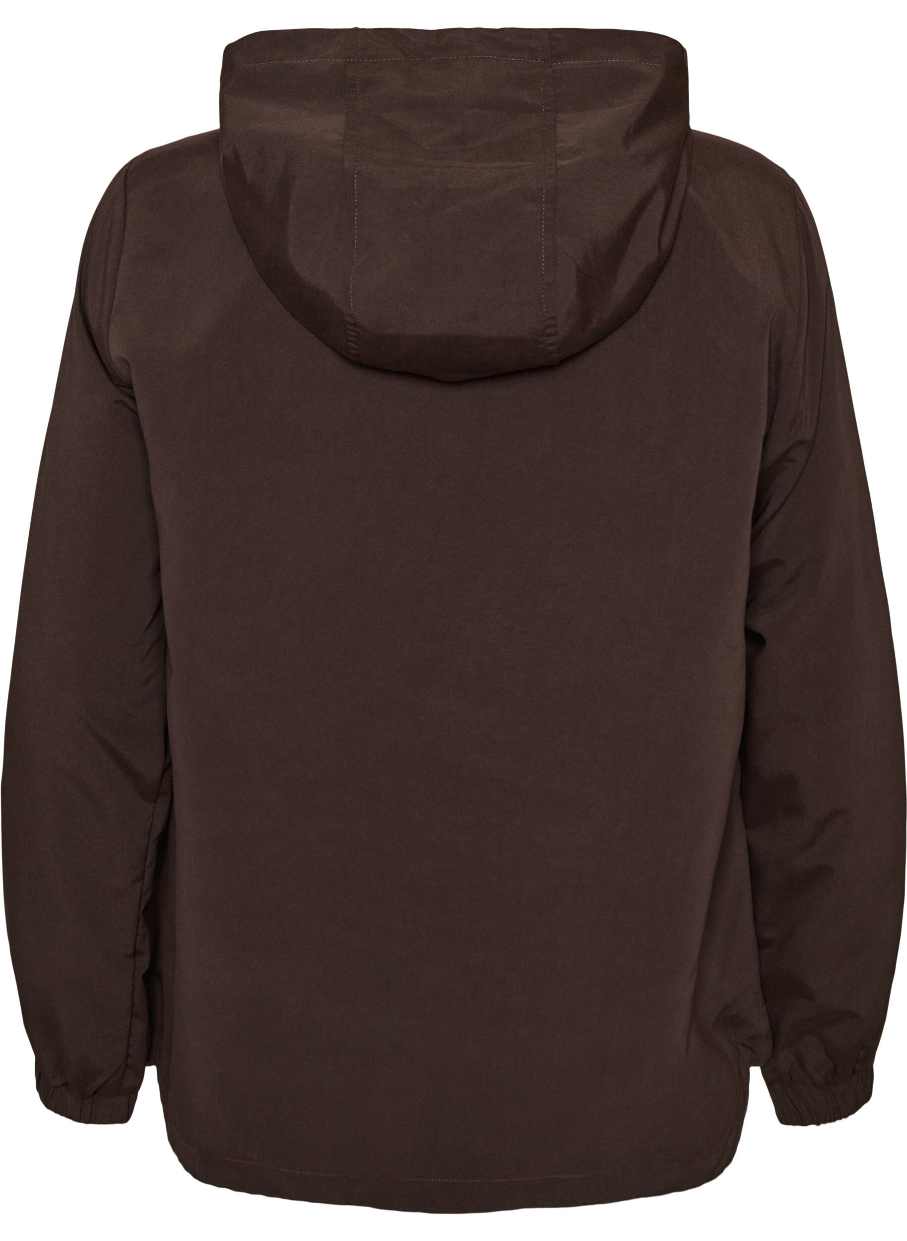 ZizziLichtgewicht jas met een capuchon en ritssluiting, Bruin, Packshot image number 1
