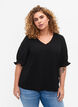 Blouse met v-hals , Black, Model image number 0