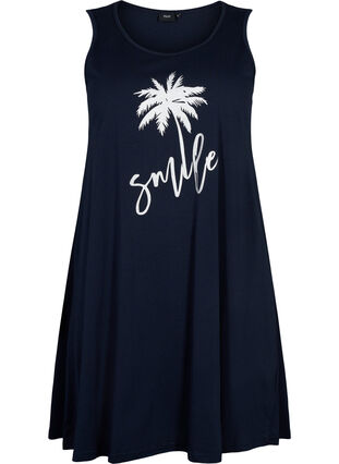 Mouwloze katoenen jurk met a-vorm, Night Sky W. Smile, Packshot image number 0