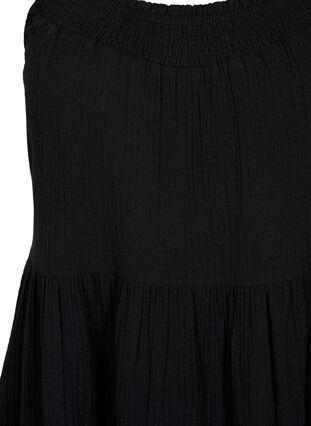 Robe simple à bretelles en coton, Black, Packshot image number 2