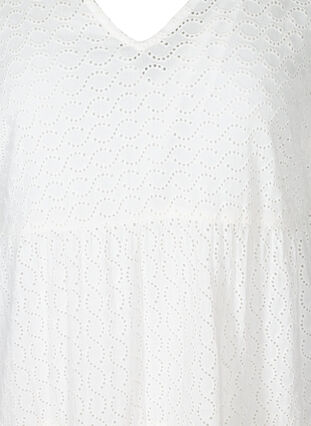 Robe à manches courtes avec broderie anglaise, Bright White, Packshot image number 2