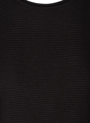 Gebreide geribbelde sweater met ronde hals , Black, Packshot image number 2