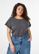T-shirt met korte mouwen van katoenmix, Grijs, Model image number 0