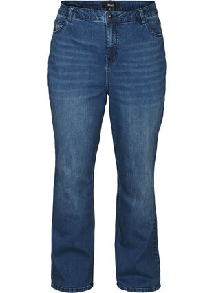 Jean taille très haute, Blue denim, Packshot image number 0
