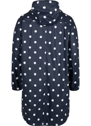 Veste de pluie à motif avec capuche, Navy Blazer W/Dots, Packshot image number 1