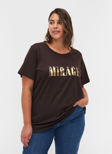 T-shirt avec imprimé en coton biologique, Molé, Model image number 0