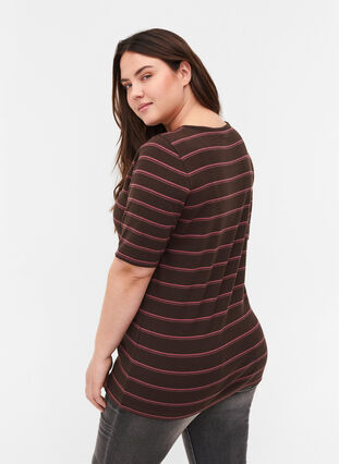 T-shirt en coton rayé , Mole Stripe, Model image number 1