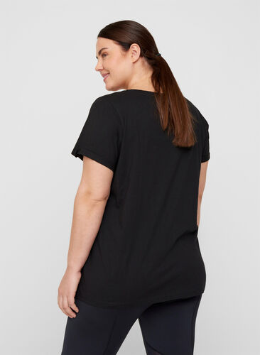 T-shirt de sport avec imprimé, Black Motivated, Model image number 1