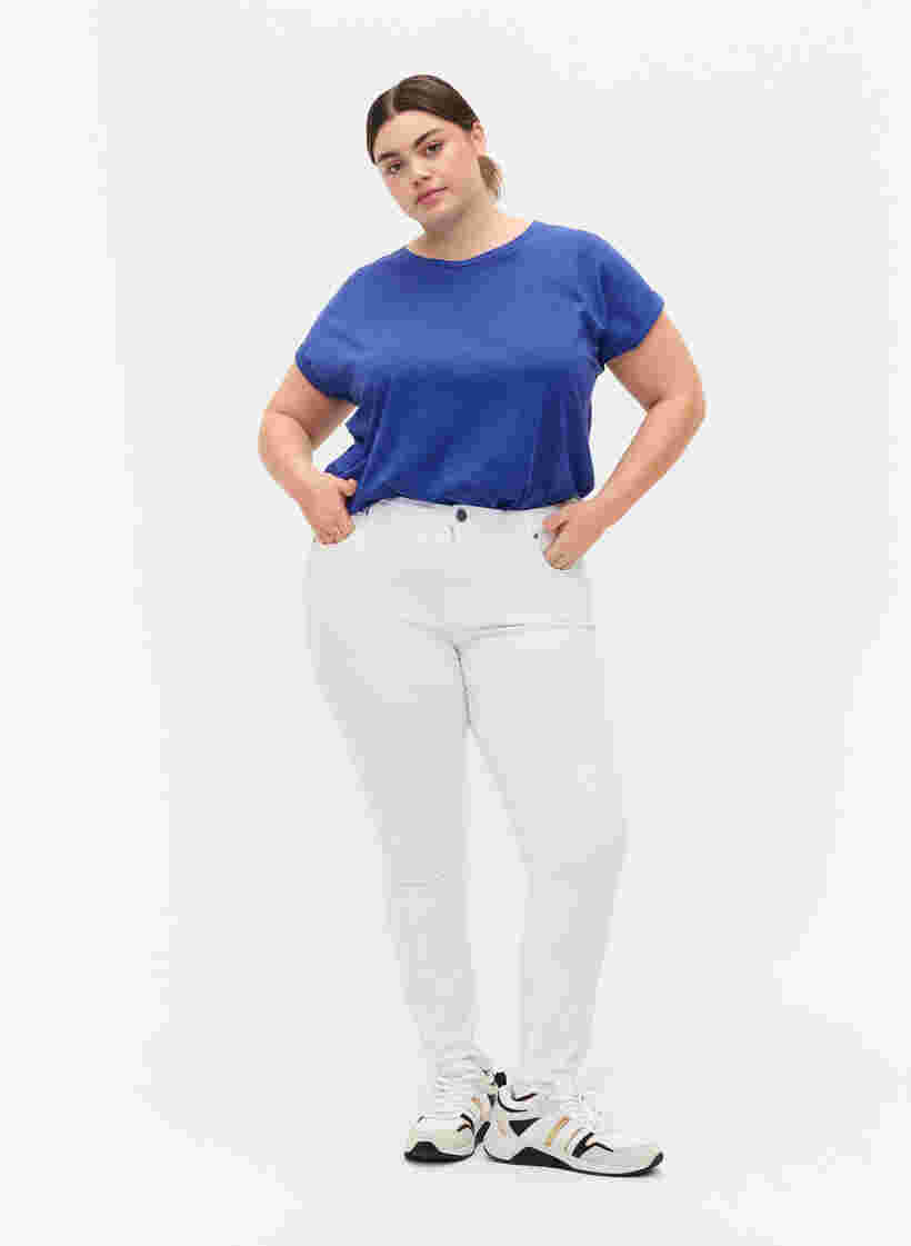 super slim fit Amy jeans met hoge taille, White, Model image number 0