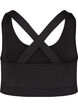 Sporttop met effen kleur en gekruiste rug, Black, Packshot image number 1