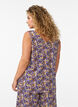 Haut imprim&eacute; avec col en V, Bleu, Model image number 2