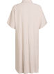 Robe chemise en lin et viscose &agrave; manches courtes, Beige, Packshot image number 1