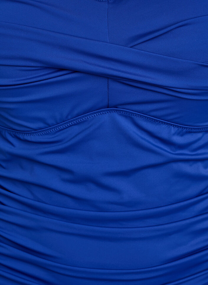 Gewatteerd badpak met draperie, Blauw, Packshot image number 2