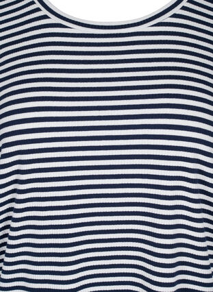 Gestreepte blouse met lange mouwen, N. Sky/White Stripe, Packshot image number 2
